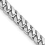 14K White Gold 4.3mm Solid Miami Cuban Link with Lobster Clasp Chain