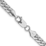 14K White Gold 5.5mm Solid Miami Cuban Link with Lobster Clasp Chain - Image 3