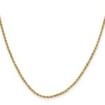 14K 2mm Semi Solid Diamond-cut Rope with Lobster Clasp Chain - Image 2