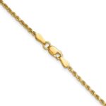 14K 2mm Semi Solid Diamond-cut Rope with Lobster Clasp Chain - Image 3