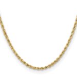 14K 3mm Semi Solid Diamond-cut Rope with Lobster Clasp Chain - Image 2