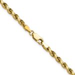 14K 3.5mm Semi Solid Diamond-cut Rope with Lobster Clasp Chain - Image 3