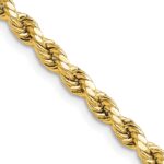 14K 4mm Semi Solid Diamond-cut Rope with Lobster Clasp Chain