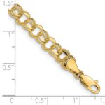 14k 6mm Solid Double Link Charm Bracelet - Image 6