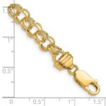 14k 6.5mm Diamond-cut Solid Heavy Double Link Charm Bracelet - Image 3