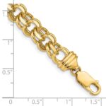 14k 8.5mm Diamond-cut Solid Heavy Double Link Charm Bracelet - Image 3