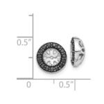 14k White Gold 1/4 carat Black Diamond Circle Earring Jackets - Image 3