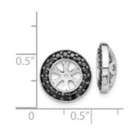 14k White Gold 1/3 carat Black Diamond Circle Earring Jackets - Image 3