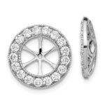 14k White Gold 1.19 carat Diamond Circle Earring Jackets