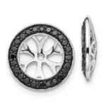 14k White Gold 3/8 carat Black Diamond Circle Earring Jackets