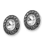 14k White Gold 3/4 carat Black Diamond Circle Earring Jackets - Image 2