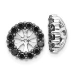 14k White Gold 3/4 carat Black Diamond Circle Earring Jackets