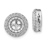 14k White Gold 1/2 carat Diamond Double Circle Earring Jackets