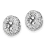 14k White Gold 1/2 carat Diamond Double Circle Earring Jackets - Image 2