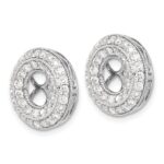 14k White Gold 1.5 carat Diamond Double Circle Earring Jackets - Image 2