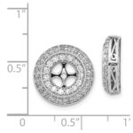 14k White Gold 1.5 carat Diamond Double Circle Earring Jackets - Image 3