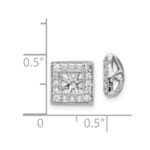 14k White Gold 1/3 carat Diamond Square Earring Jackets - Image 3
