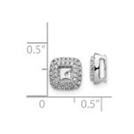 14k White Gold 1/4 carat Diamond Square Earring Jackets - Image 3