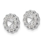 14k White Gold Twisted Edge 1/6 carat Diamond Earring Jackets - Image 2