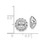14k White Gold Twisted Edge 1/6 carat Diamond Earring Jackets - Image 3