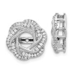 14k White Gold 1/3 carat Diamond Twist Earring Jackets