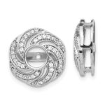 14k White Gold 1/3 carat Diamond Swirl Earring Jackets