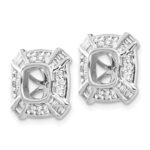 14k White Gold 1/2 carat Diamond Fancy Square Earring Jackets - Image 2