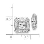 14k White Gold 1/2 carat Diamond Fancy Square Earring Jackets - Image 3