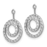 14k White Gold Double Circle Diamond Earring Jackets - Image 2