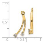 14k 2-Stone Dangle 1/8 carat Diamond Earring Jackets - Image 3