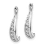 14k White Gold 1/20 carat Lab Grown Diamond VS/SI+ G+ Earring Jackets - Image 2