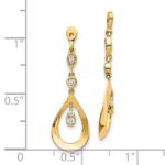 14k 1/8 carat Diamond Teardrop Dangle Earring Jackets - Image 3