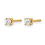 14k 1/10 carat Lab Grown Diamond VS/SI+ G+ Round Complete Four Prong Heavyweight Stud Earrings - Image 2