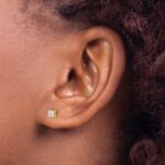 14k 1/10 carat Lab Grown Diamond VS/SI+ G+ Round Complete Four Prong Heavyweight Stud Earrings - Image 3