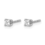 14k White Gold 1/6 carat Lab Grown Diamond VS+ F+ Round Complete Four Prong Heavyweight Stud Earrings - Image 2