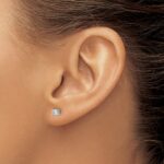 14k White Gold 1/5 carat Lab Grown Diamond VS+ F+ Round Complete Four Prong Heavyweight Stud Earrings - Image 3