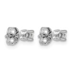 Sterling Silver Rhodium-plated 1/4 carat Lab Grown Diamond VS+ F+ Round Complete Four Prong Stud Earrings - Image 3