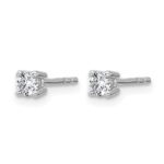 14k White Gold 1/4 carat Certified Lab Grown Diamond VS+ F+ Round Complete Four Prong Heavyweight Stud Earrings - Image 2