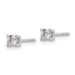 18k White Gold 1/3 carat Certified Lab Grown Diamond VS+ F+ Round Complete Four Prong Stud Earrings - Image 2