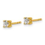 18k 1/3 carat Lab Grown Diamond VS+ F+ Round Complete Four Prong Stud Earrings - Image 2