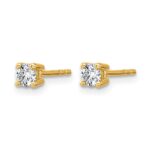 14k 1/3 carat Lab Grown Diamond VS/SI+ G+ Round Complete Four Prong Heavyweight Stud Earrings - Image 2