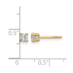 14k 1/3 carat Lab Grown Diamond VS/SI+ G+ Round Complete Four Prong Heavyweight Stud Earrings - Image 5