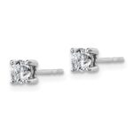 18k White Gold 1/2 carat Lab Grown Diamond VS+ F+ Round Complete Four Prong Stud Earrings - Image 2