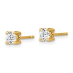 18k 1/2 carat Lab Grown Diamond VS+ F+ Round Complete Four Prong Stud Earrings - Image 2