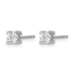 14k White Gold 1/2 carat Certified Lab Grown Diamond VS/SI+ G+ Round Complete Four Prong Heavyweight Stud Earrings - Image 2