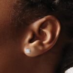 14k White Gold 1/2 carat Certified Lab Grown Diamond VS+ F+ Round Complete Four Prong Heavyweight Stud Earrings - Image 3