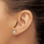 14k White Gold 5/8 carat Certified Lab Grown Diamond VS+ F+ Round Complete Four Prong Heavyweight Stud Earrings - Image 3