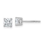Platinum 3/4 carat Lab Grown Diamond VS+ F+ Round Complete Four Prong Stud Earrings