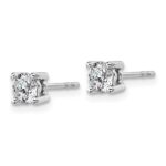 Platinum 3/4 carat Certified Lab Grown Diamond VS+ F+ Round Complete Four Prong Stud Earrings - Image 2