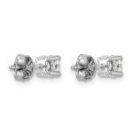Sterling Silver Rhodium-plated 3/4 carat Lab Grown Diamond VS/SI+ G+ Round Complete Four Prong Stud Earrings - Image 3